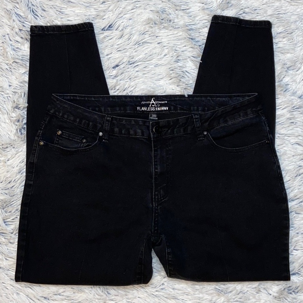 Ashley Stewart Flawless Skinny Black Jeans 18S